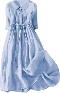 Generisch Mini vestido brillante mujer verano sólido camisa suelta manga cómoda vestido casual vestido apretado mujer hasta la rodilla