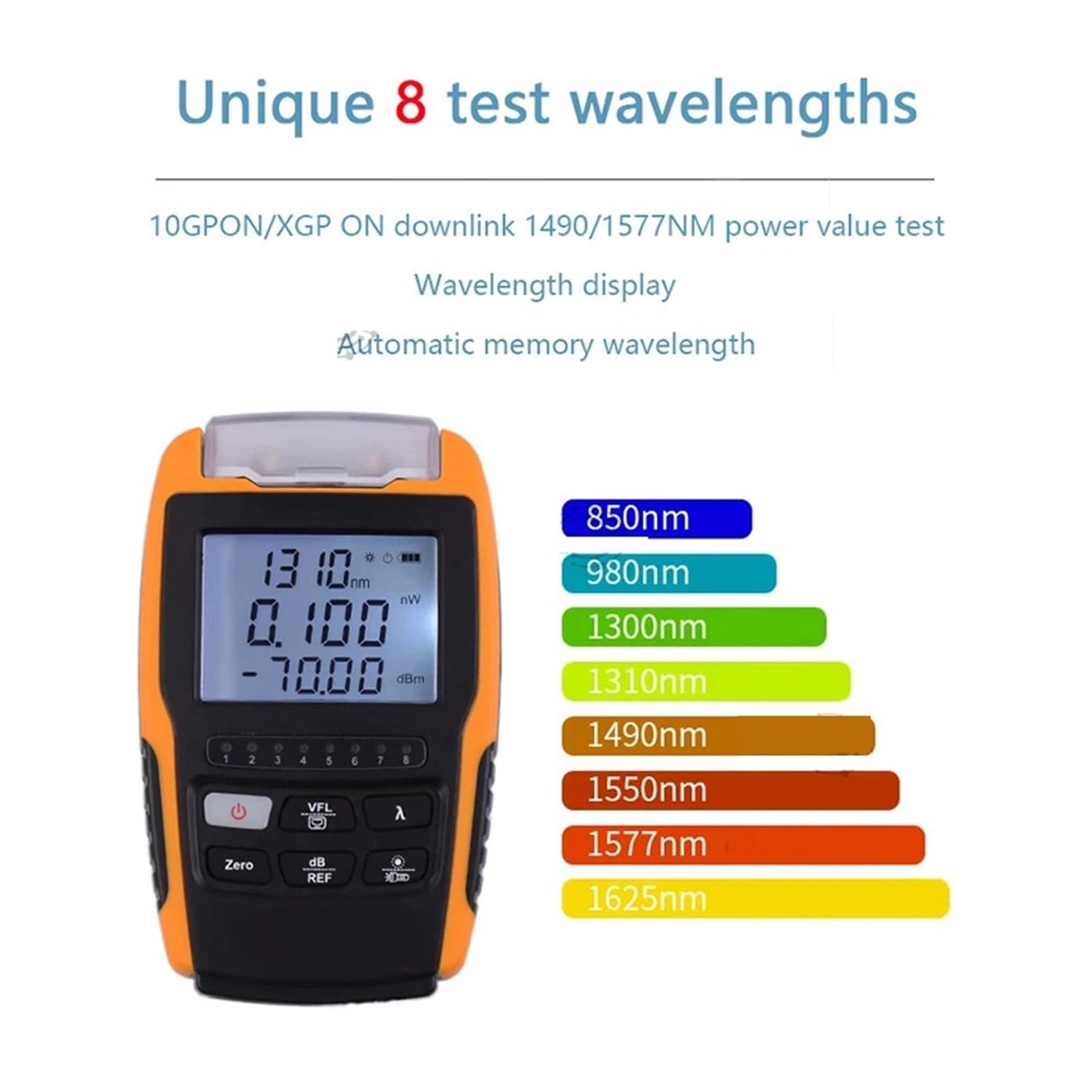 Testeur Fibre Optique Compteur De Puissance Optique Multifonction 4 En 1, Localisateur Visuel Défauts, Test Câbles Réseau, Testeur Fibres Optiques VFL -50 ~ + 26(GK-10V-A2)