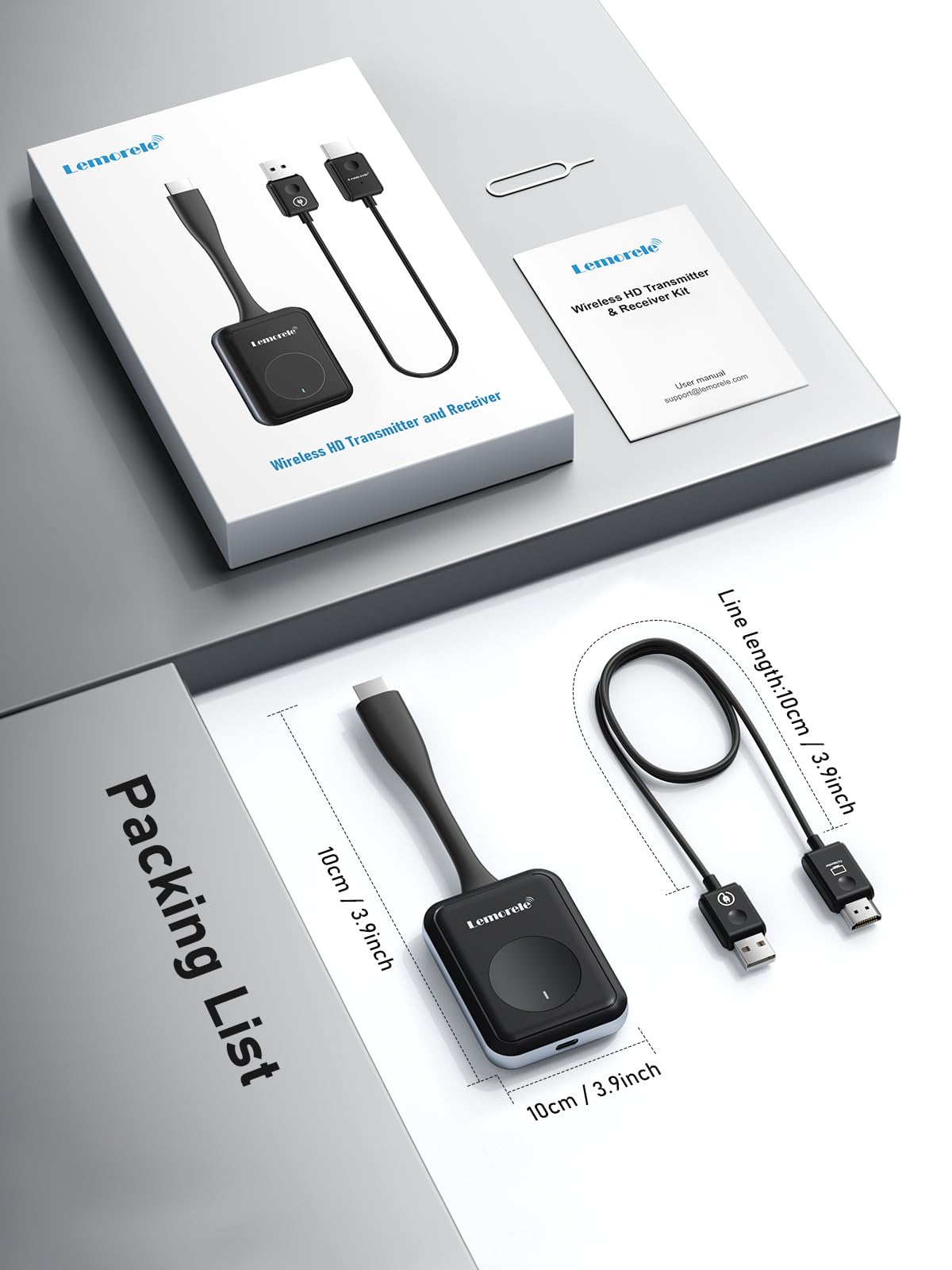 Lemorele Trasmettitore Wireless Solo TX, 50 m, 1080P@60Hz, fino a 8 TX