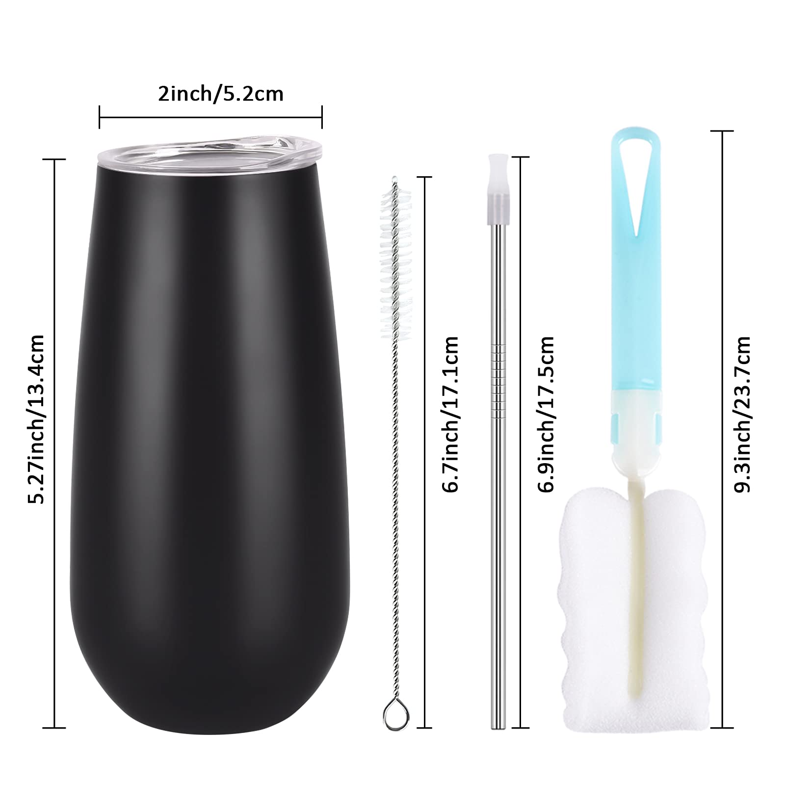 12 sztuk kubków do szampana bez nóżki 170 ml izolowane kubki do szampana, podwójne izolowane kieliszki do szampana, niezniszczalne kieliszki do szampana dla przyjaciół, na urodziny, Boże Narodzenie, ślub (czarne)