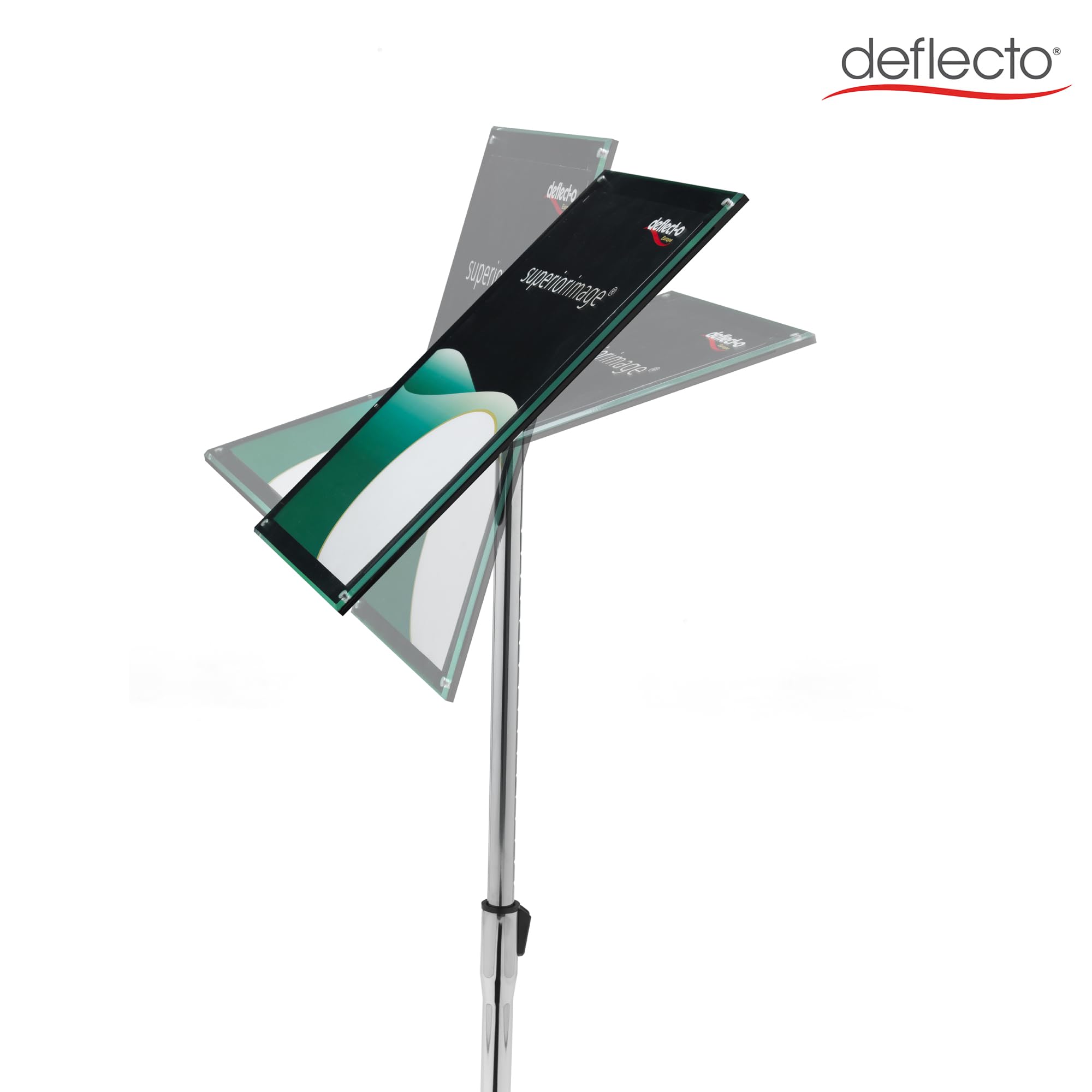 Deflecto 180493 - Atriles expositor, pie telescópico, 118.5 x 33 x 33 cm, color negro