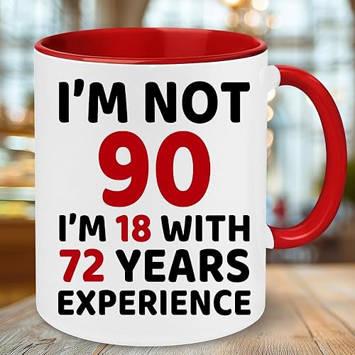 Miniatura 4 de WHIDOBE Regalos de 90 cumpleaños para hombres y mujeres  Set de regalo de cumpleaños de 1935 para mamá, papá, regalos de cumpleaños de 90 años, taza