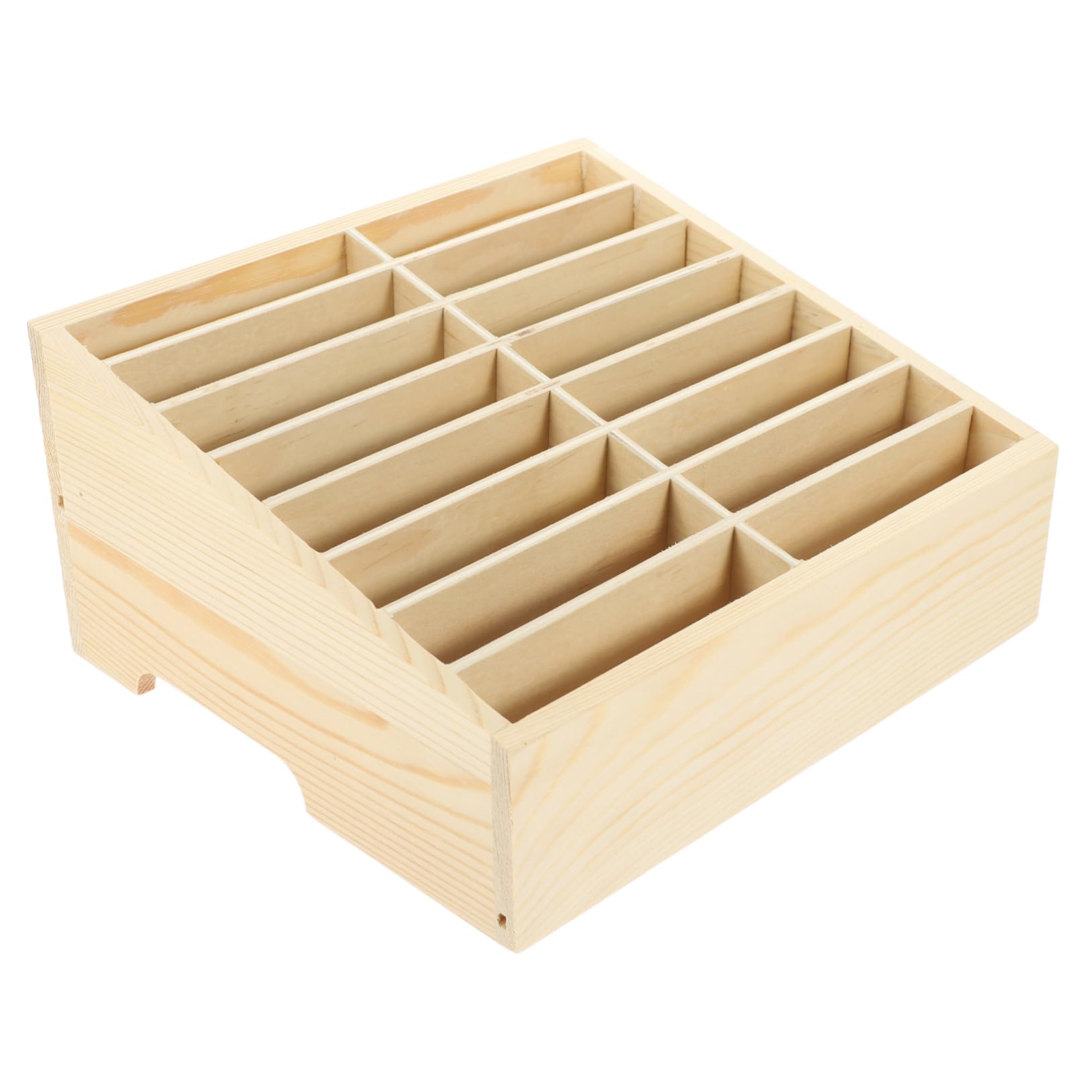 Scatola Porta Cellulari in Legno Beige per Scrivania, Organizer | Scomparti Multipli, per Penne e Telefono, Adatta a Scuola e Istituti Educativi, Design Semplice e Moderno