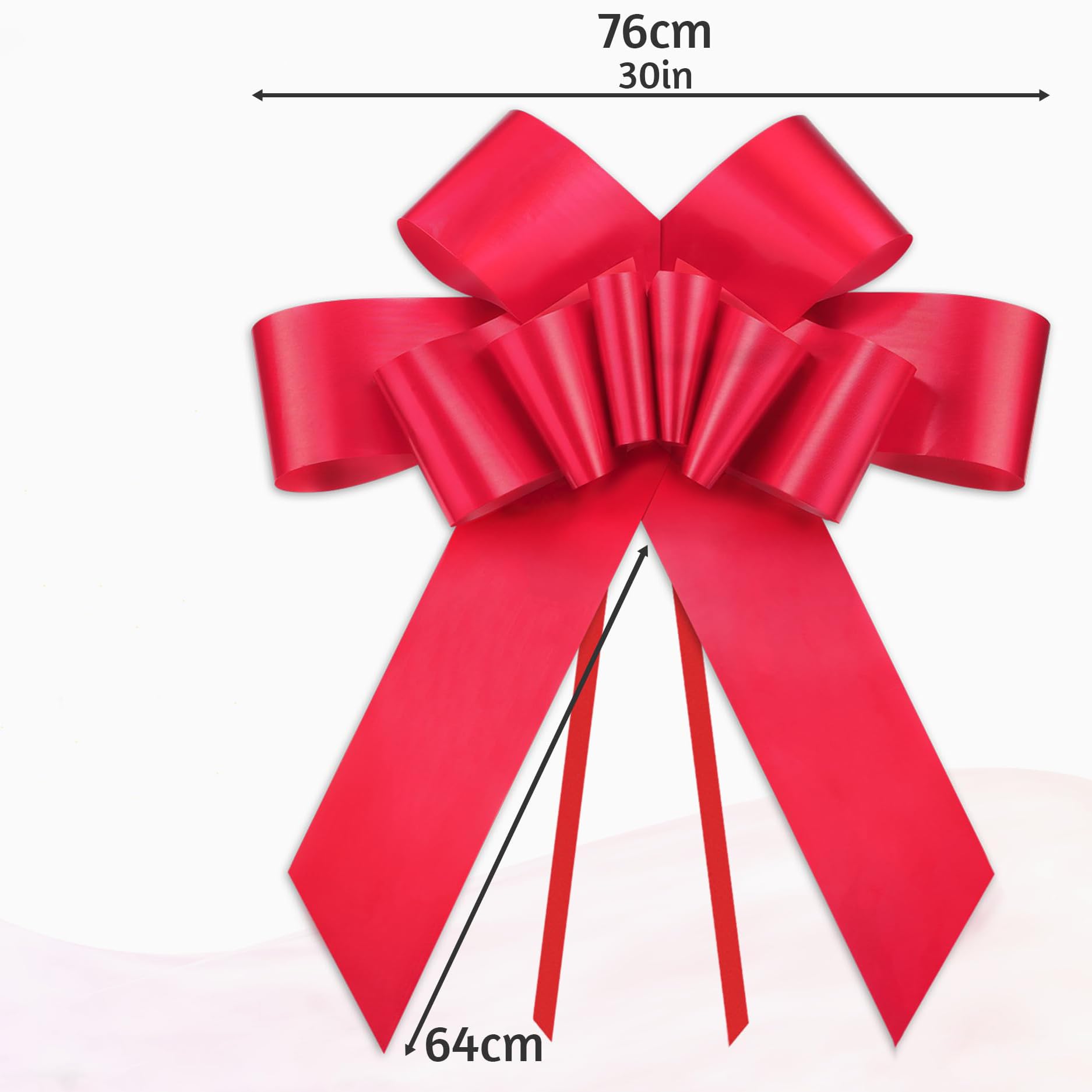 Lazo Rojo Grande para Coche 76 cm Lazos Gigante Regalo Bicicleta Navidad Boda Cumpleaños