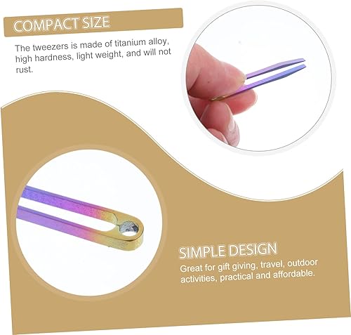 Miniatura 6 de Angoily Mini pinzas de herramientas de titanio para acampar pinzas de precisión de viaje para el hogar