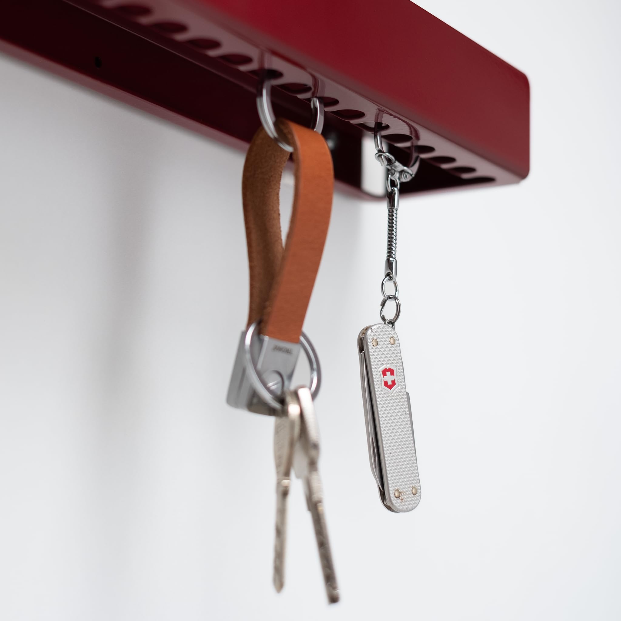 KEY-BOX Schlüsselbrett, Weinrot/Filz rot