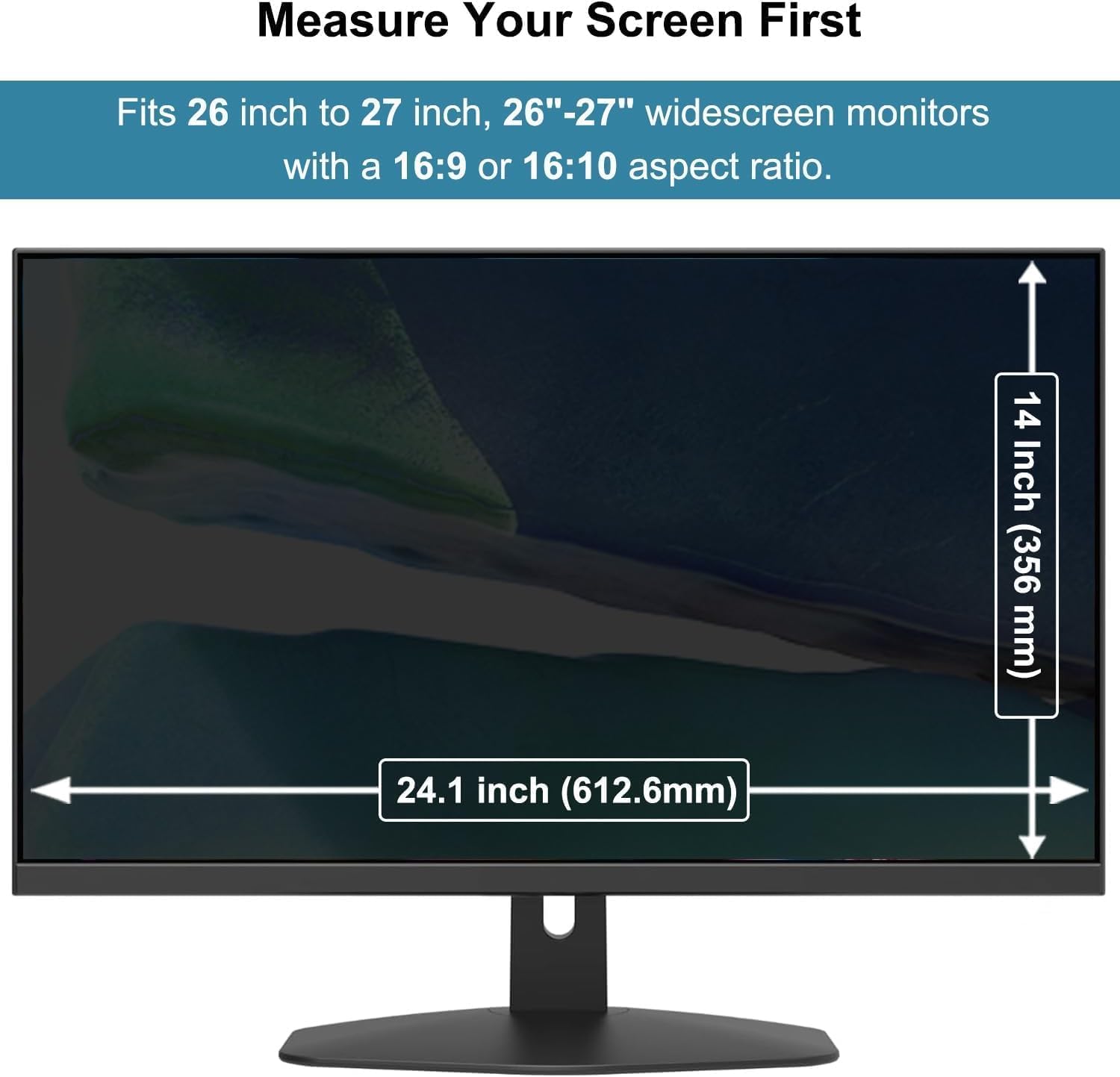 Hanging Computer Privacy Screen Protector Shield Compatible for 26/27 Inch Widescreen Desktop Monitor -Anti Glare & Blue Light Filter-Hanging Design for Easy On/Off