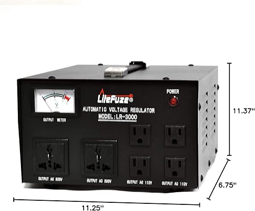 Miniatura 3 de Convertidor de voltaje de 3000 vatios transformador regulador de servicio pesado - Paso hacia arribaabajo - 110120220240 voltios - Cable totalmente