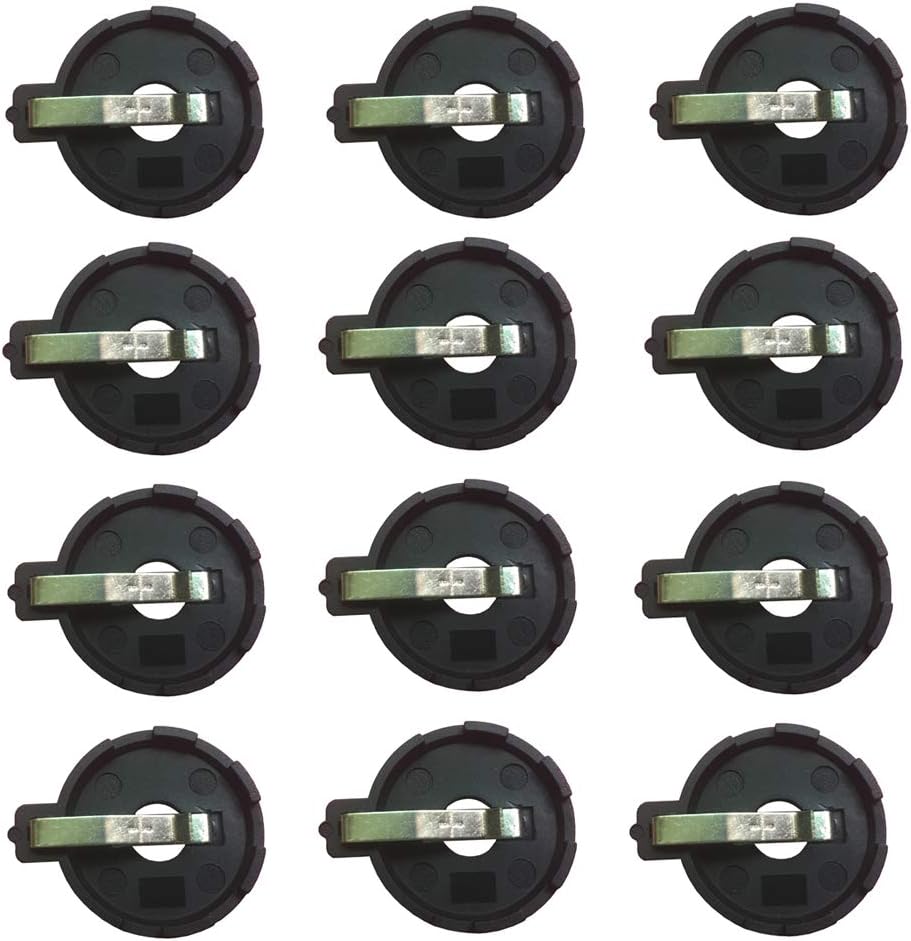 (Pack of 12 CR2032 2025 2015 Battery Holder Coin Cell Holder,Button Battery Holder, with 2 Pin Solder Mounting Lead
