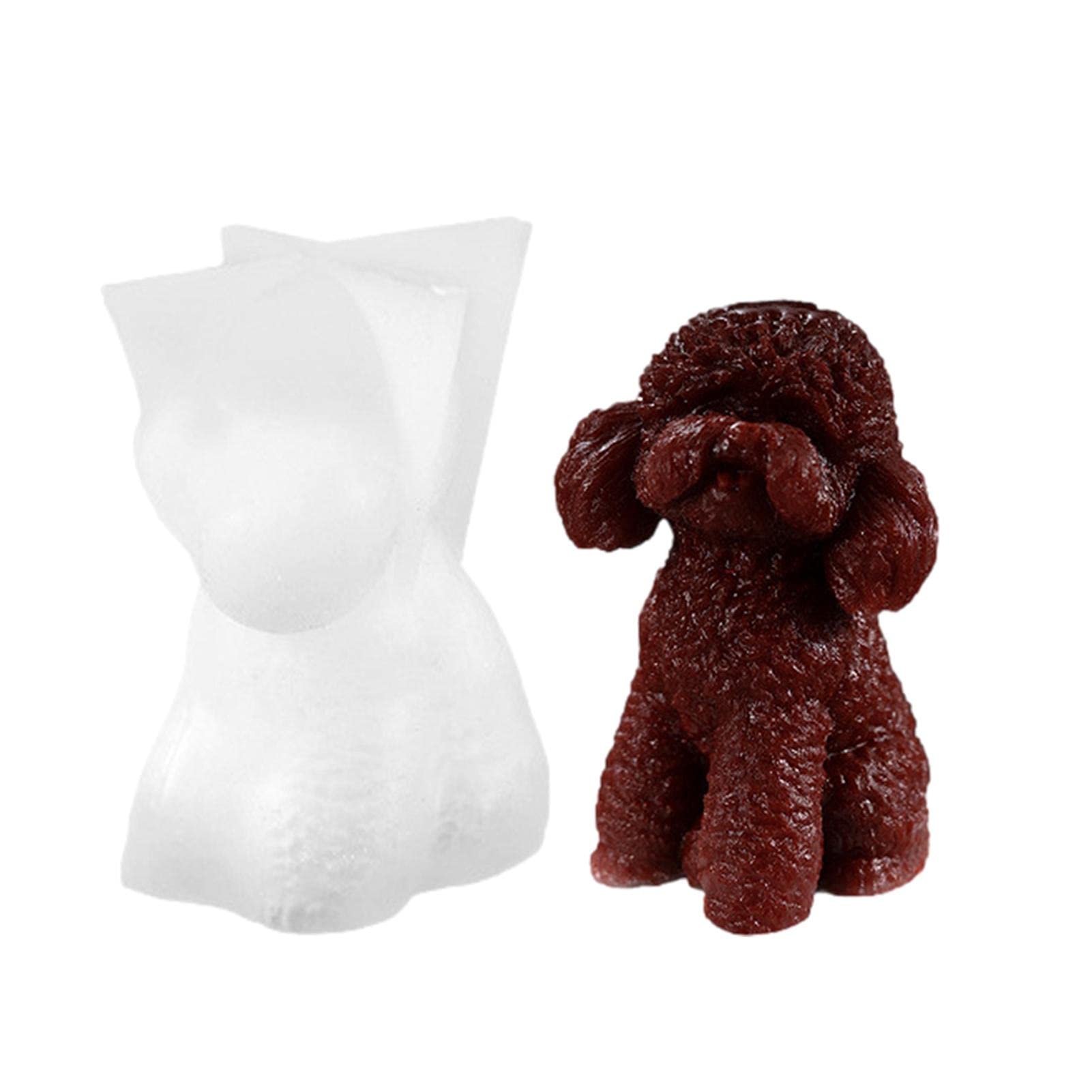Eastuy Easy-topbuy Dog Shape Silicone Mold, Candle Soap Mould Food-Grade Chocolate Fondant Mold Cake Topper Decoration, Handmade Molds, Microwave Ovens Safe