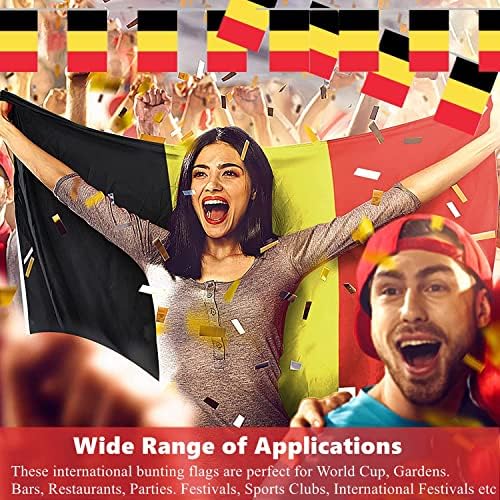 DWTECH Spain Flags Bunting Banners Set - Qatar World Cup 2022 Football Decorations,Spain Hand Held Flags on Stick Bunting for Bar Home School Outdoor Bunting Decorations