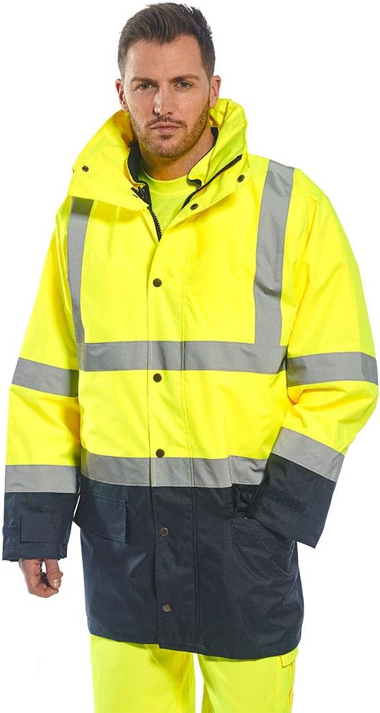 Portwest 5in1 Hi-Vis Executive Jacket Viz Insulated Safety Visability Work Wear Rain ANSI 3, YellowBlack, XXL
