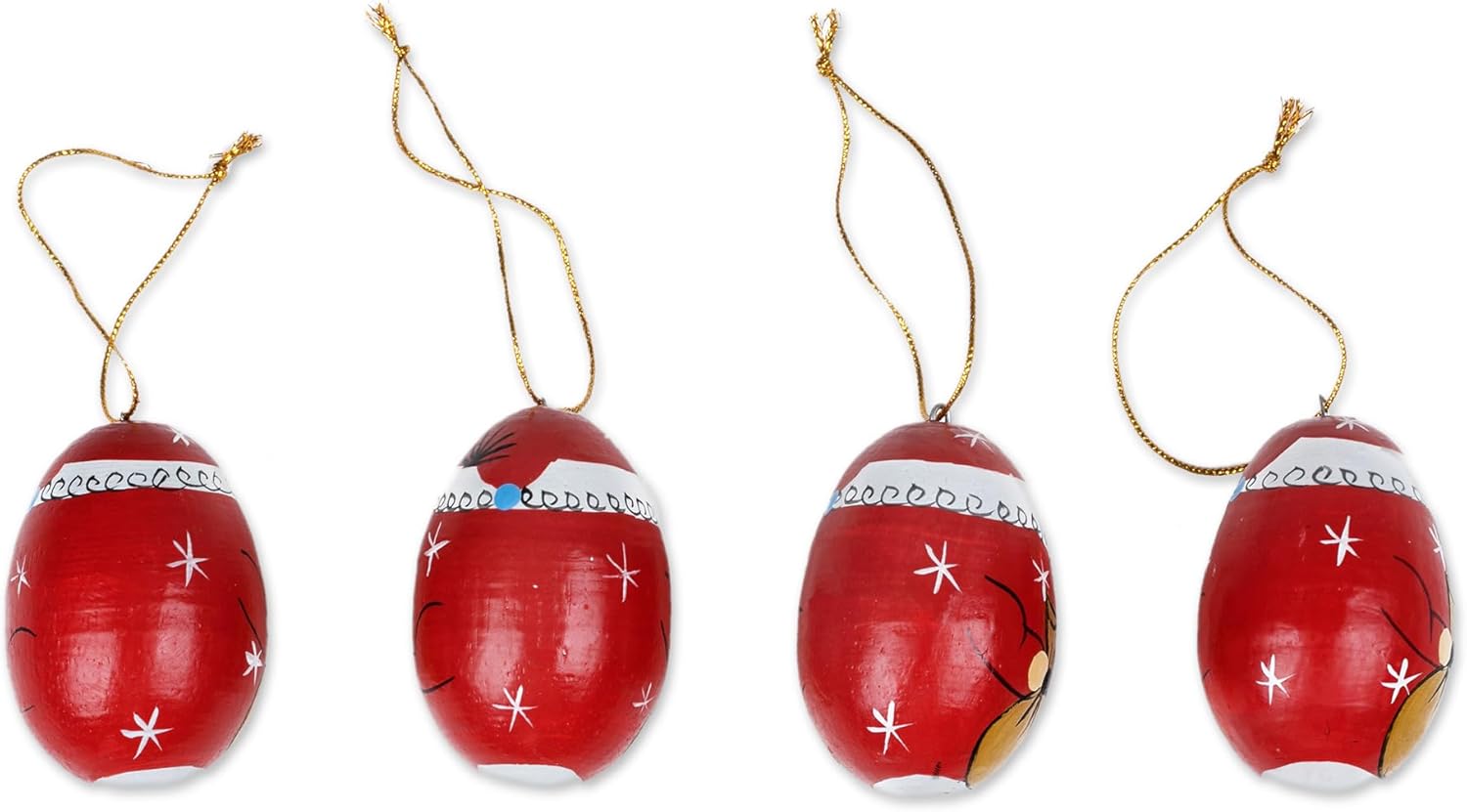 NOVICA Decorative Hanging Ornament from Indonesia 'Eggy Claus'