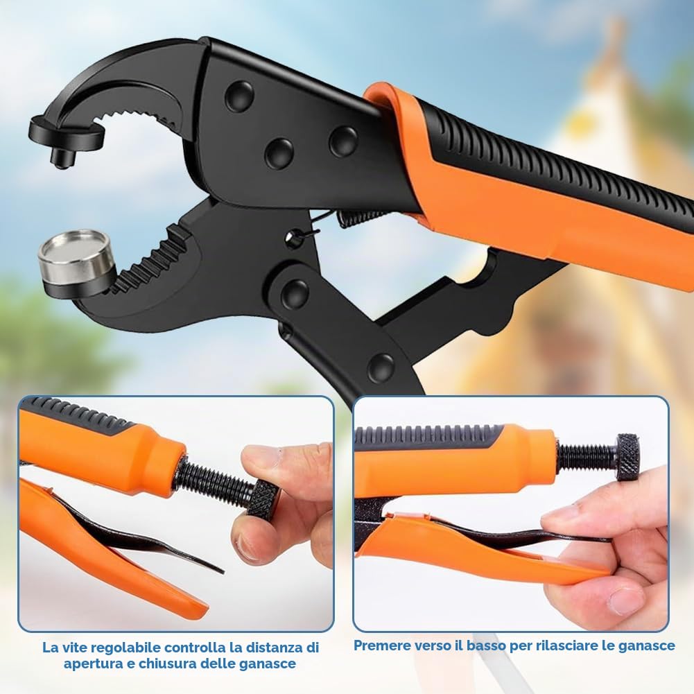 Pinza manuale per occhiello con pinza e occhiello, 10 mm, set di punzonatura per teloni, tessuti, tende da sole
