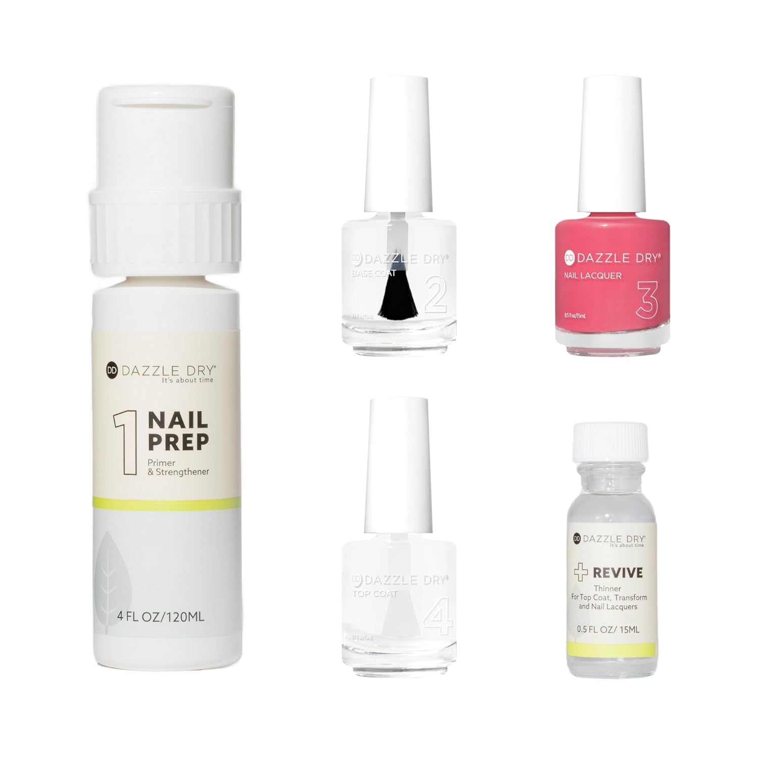 Dazzle Dry Full System Kit - Carnival Coral - A bright punchy coral. Full coverage cream. (5 Piece Kit)