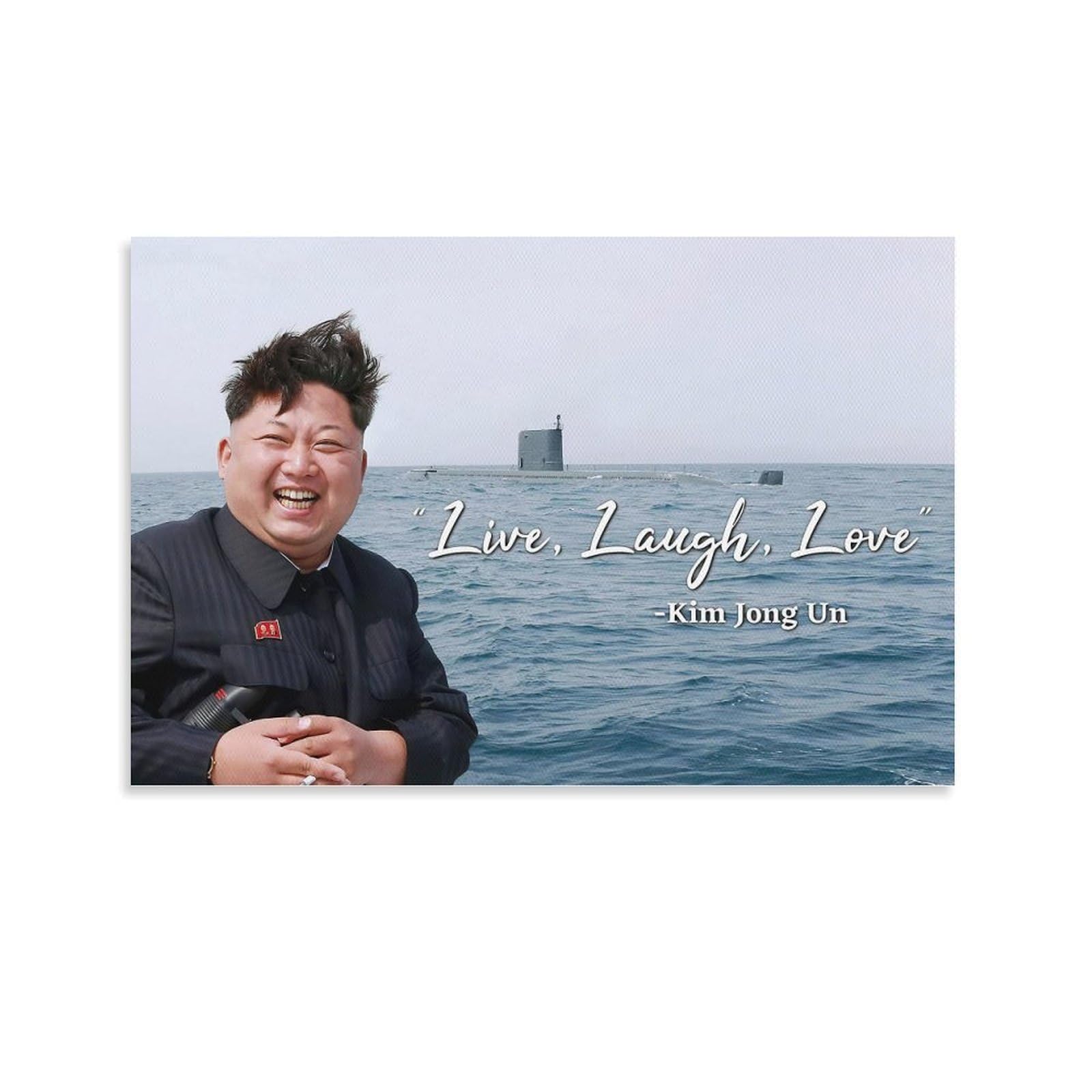 Poster Canvas Wall Art North Korea Leader Kim Jong Un Live Laugh Love Wall Decor for Living Room, Bedroom & Classroom Unframe-style 16x24inch(40x60cm)