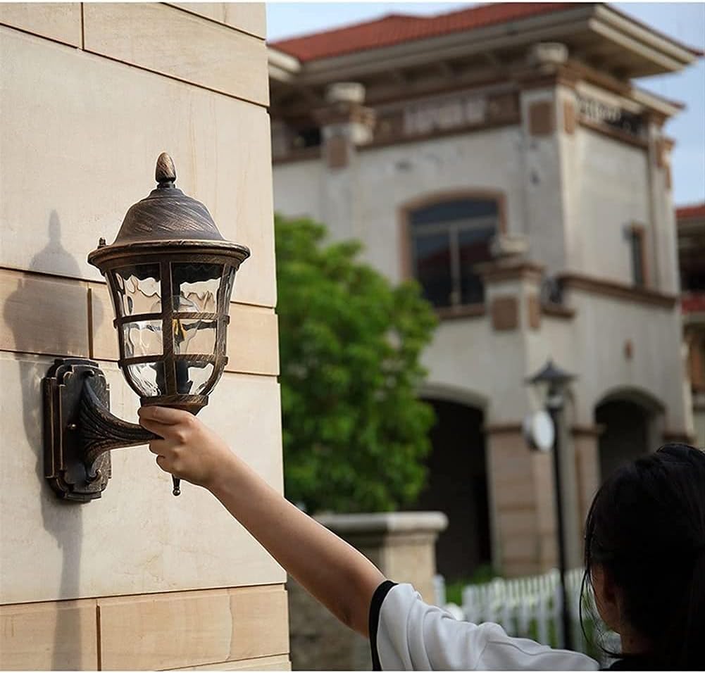 Wall lamp Retro Outdoor Lighting Lantern Oil Rubbed Bronze Finish Victoria Wall Mount for Garden Front Door Garage Wall-Mounted(Color:Default)