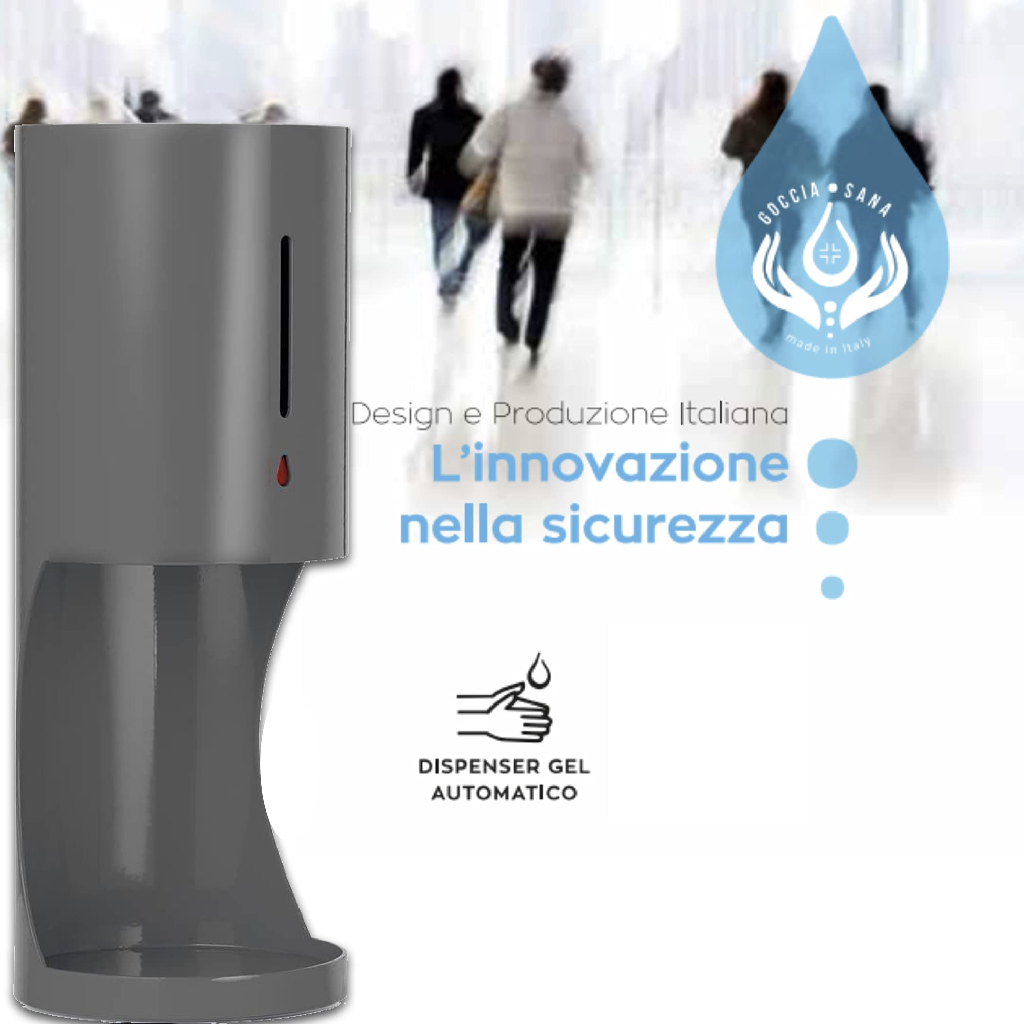 Dispensador de desinfectante manos mesa | dispensador gel hidroalcoholico Gocciasana | Dispensador de desinfectante manos automático