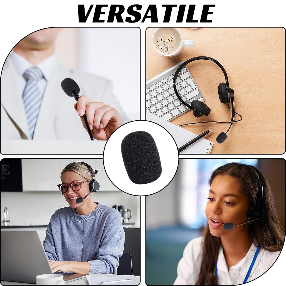 CREATCABIN 30 Pack Microphone Headset Cover Mini Mic Windscreen Black Soft Sponge Foam Small Lapel Shield Filter Protection Sleeve Accessories for Variety Headset Lavalier Microphone Protcet - Image 4