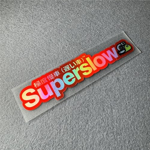 Image of Car Styling Sticker for Japanese Superslow Snail Creative Words Auto Oil Tank Window Body Vinyl Computer Case Motocross Decals (E 13x3cm red Laser 2PCS)