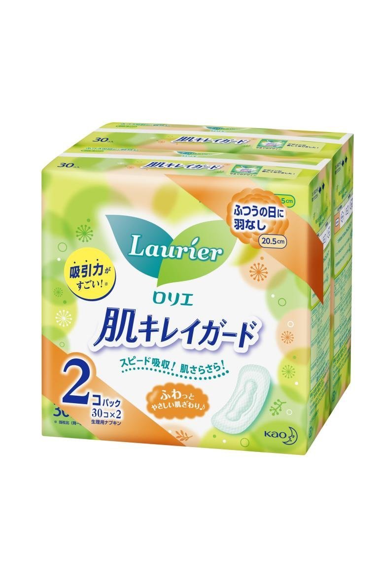 Amazon | ロリエ 肌キレイガード 昼用 羽なし 20.5cm 30コ入 2パック
