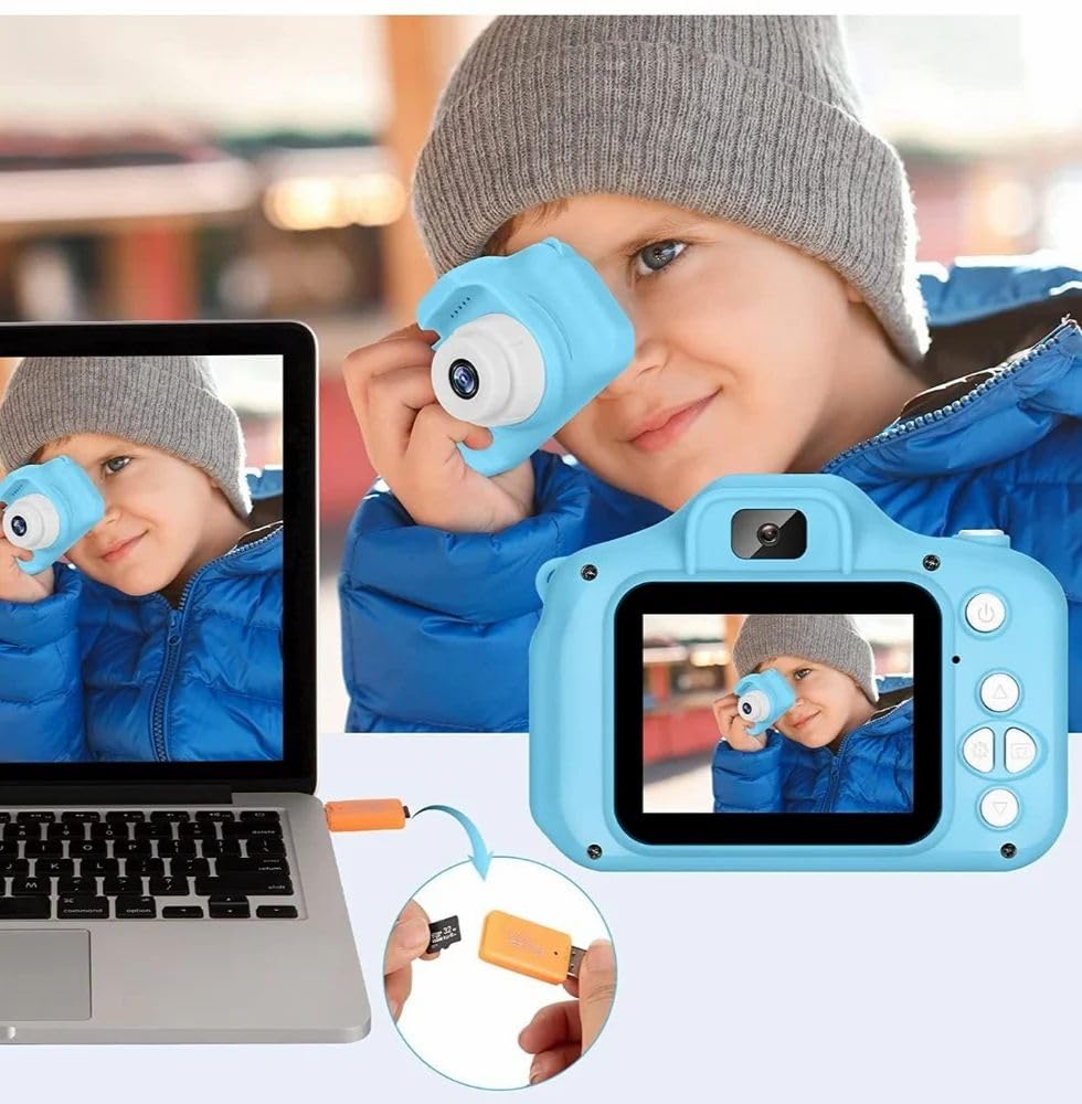 FHA BEE Mini Camera for Kids | Digital Toy for 5 to 12 Year Old Kids | Cute and Functional Camera for Girls and Boys | Gift for Young Children and Gadgets Enthusiasts (Blue)