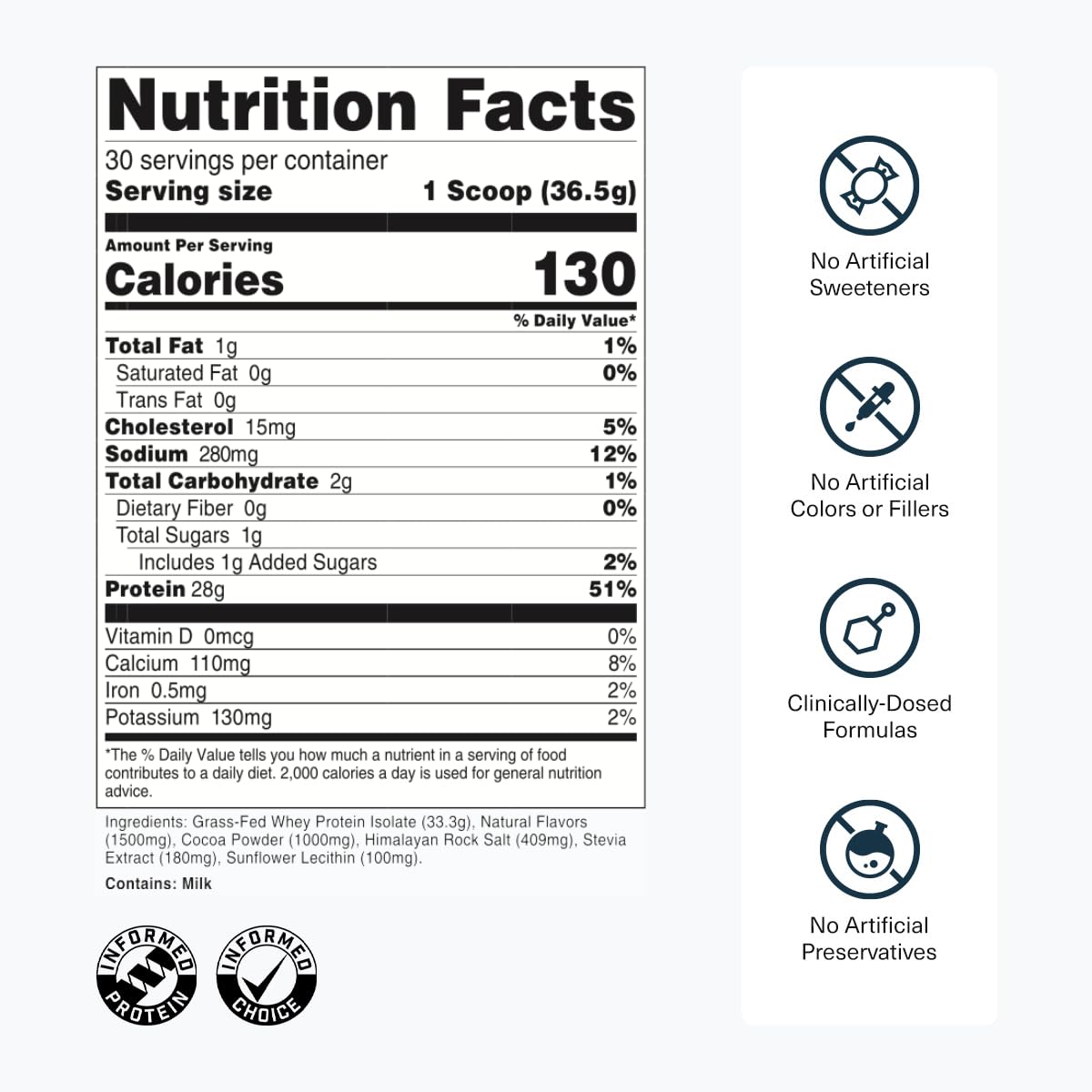 Transparent Labs Whey Protein Isolate - 30 Servings, Oatmeal Chocolate Chip — Amazon image 3