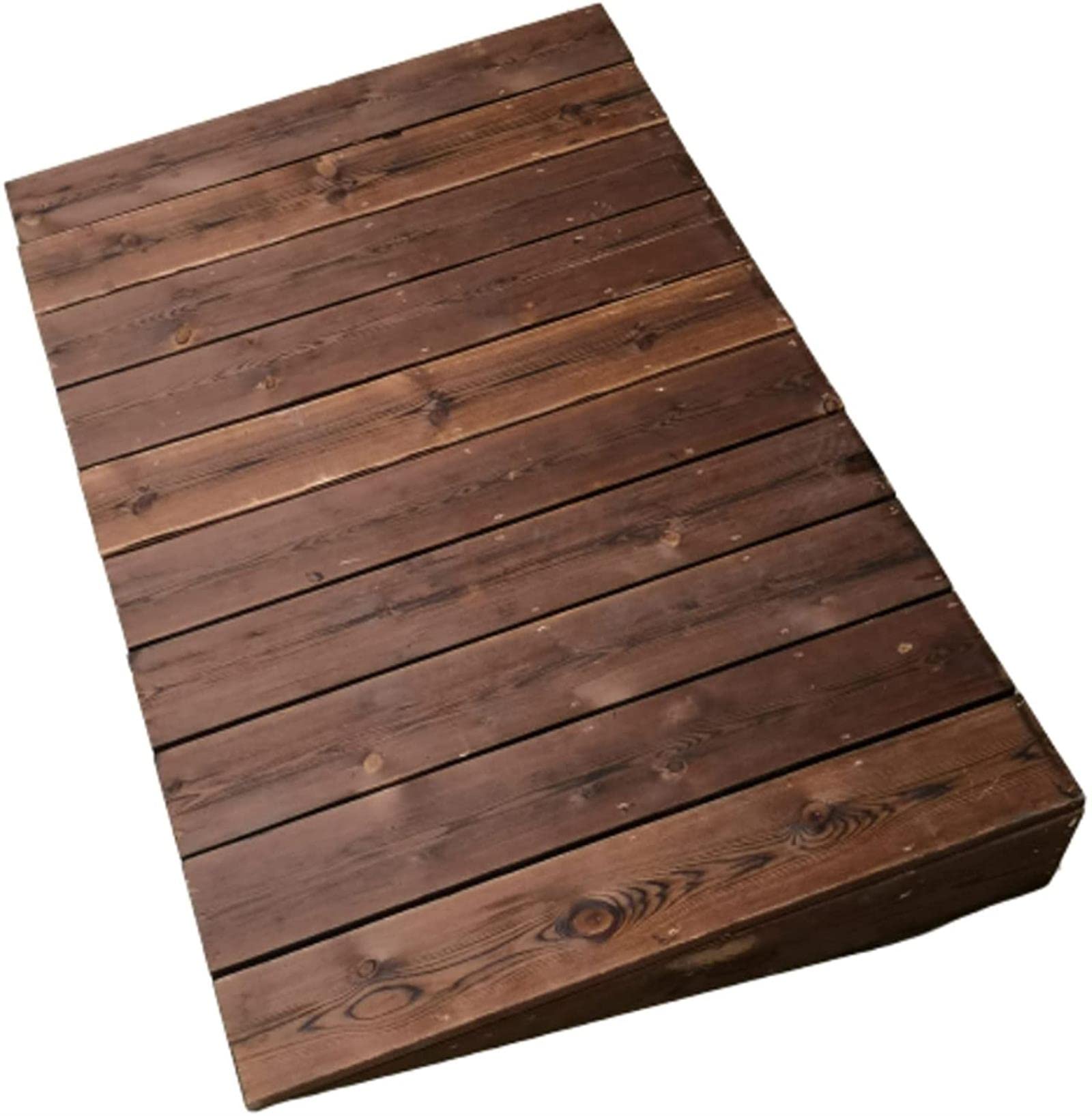 Schwelleneingang/Bordstein aus braunem Holz, 3,9/7 Zoll hoher Rotor/Rollstuhl, Gartenterrasse