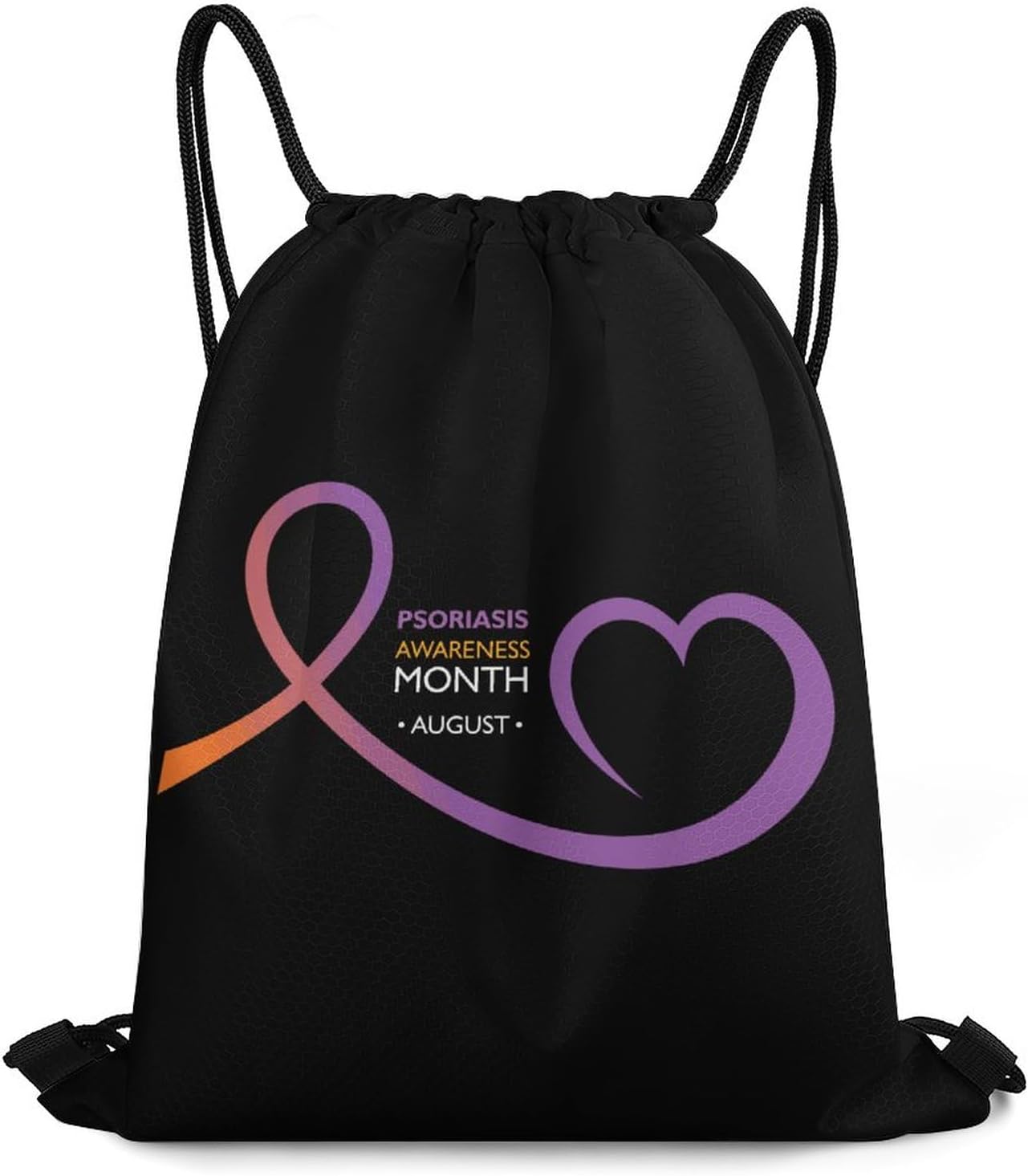 August Is Psoriasis Awareness Month Drawstring Backpack Sport Gym Bag String Bag For Women Men
