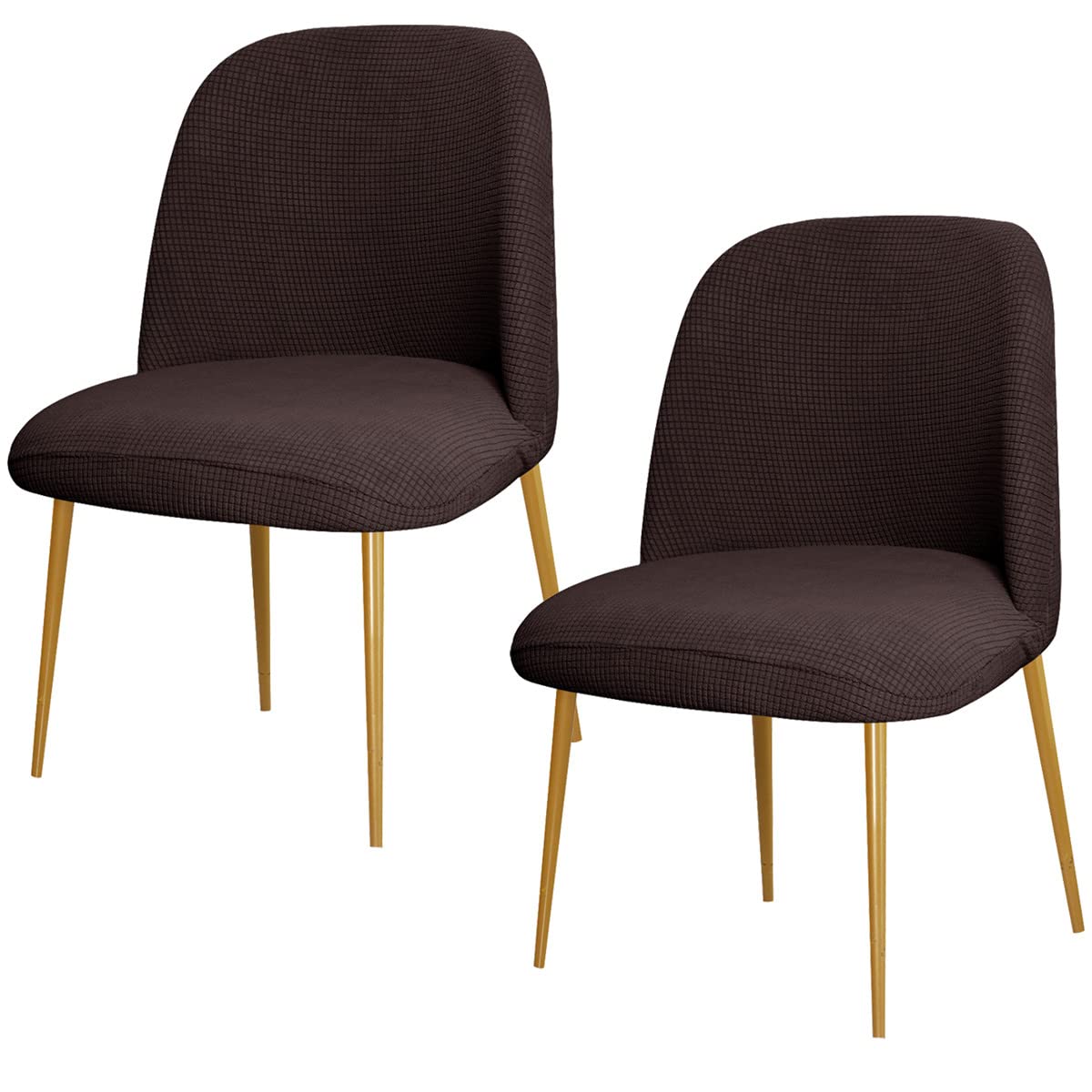 SZJIAHTM 2 Pcs Dining Chair Covers Soft Stretch Slipcover Polyester Armless Curved Back Kitchen Chair Slipcovers Protector for Living Room and Bedroom