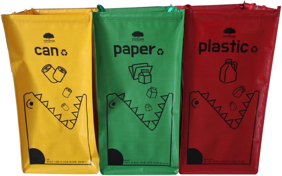 Recycling Bin Recycling Bins for Kitchen Home - Big Size 3 Bin Recycling Container