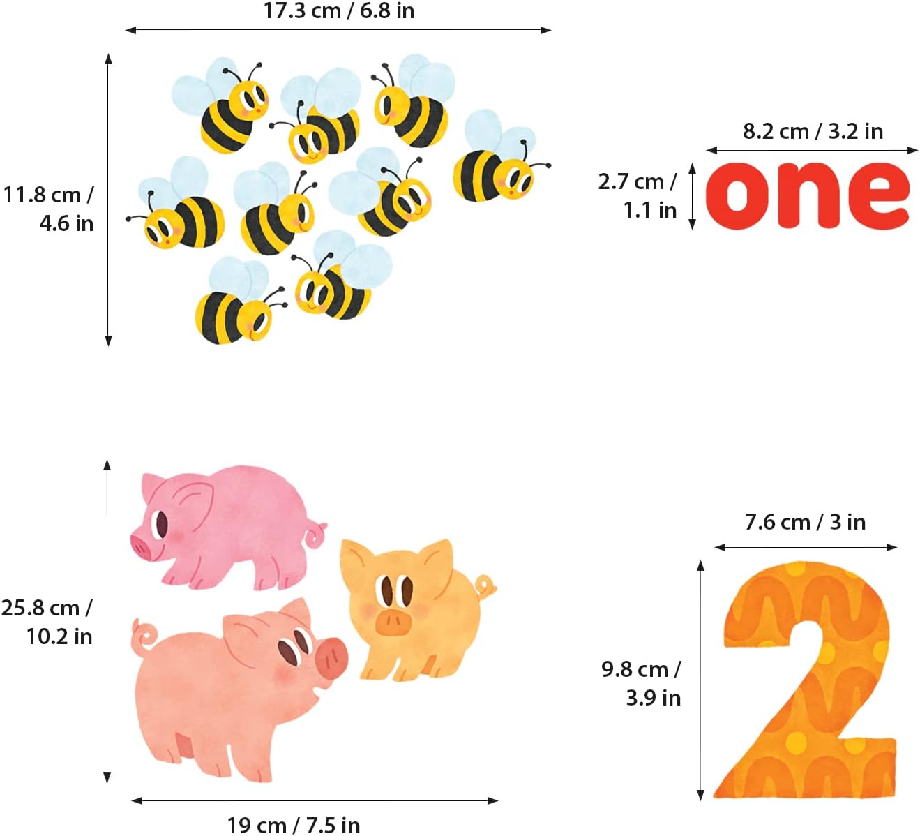 DECOWALL DS6-2020 Numbers Wall Stickers Wall Decals Peel and Stick Removable Wall Stickers for Kids Nursery Bedroom Living Room (English)