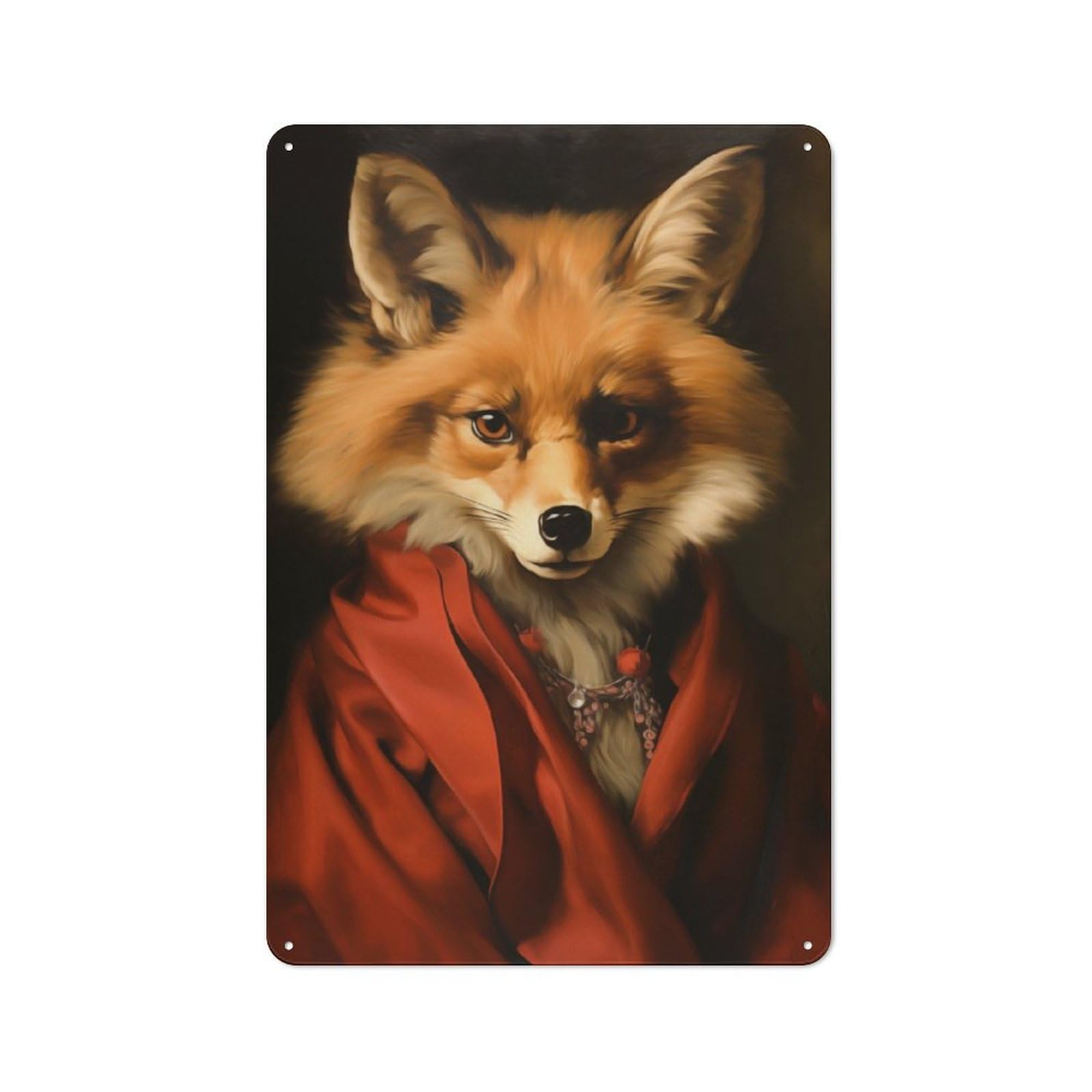 Junmoney Beautiful Fox Vintage-Inspired Tin Sign 30X20cm For Garage Or Workshop, For Vintage Wall Decor Fans, For Metal Sign Collectors