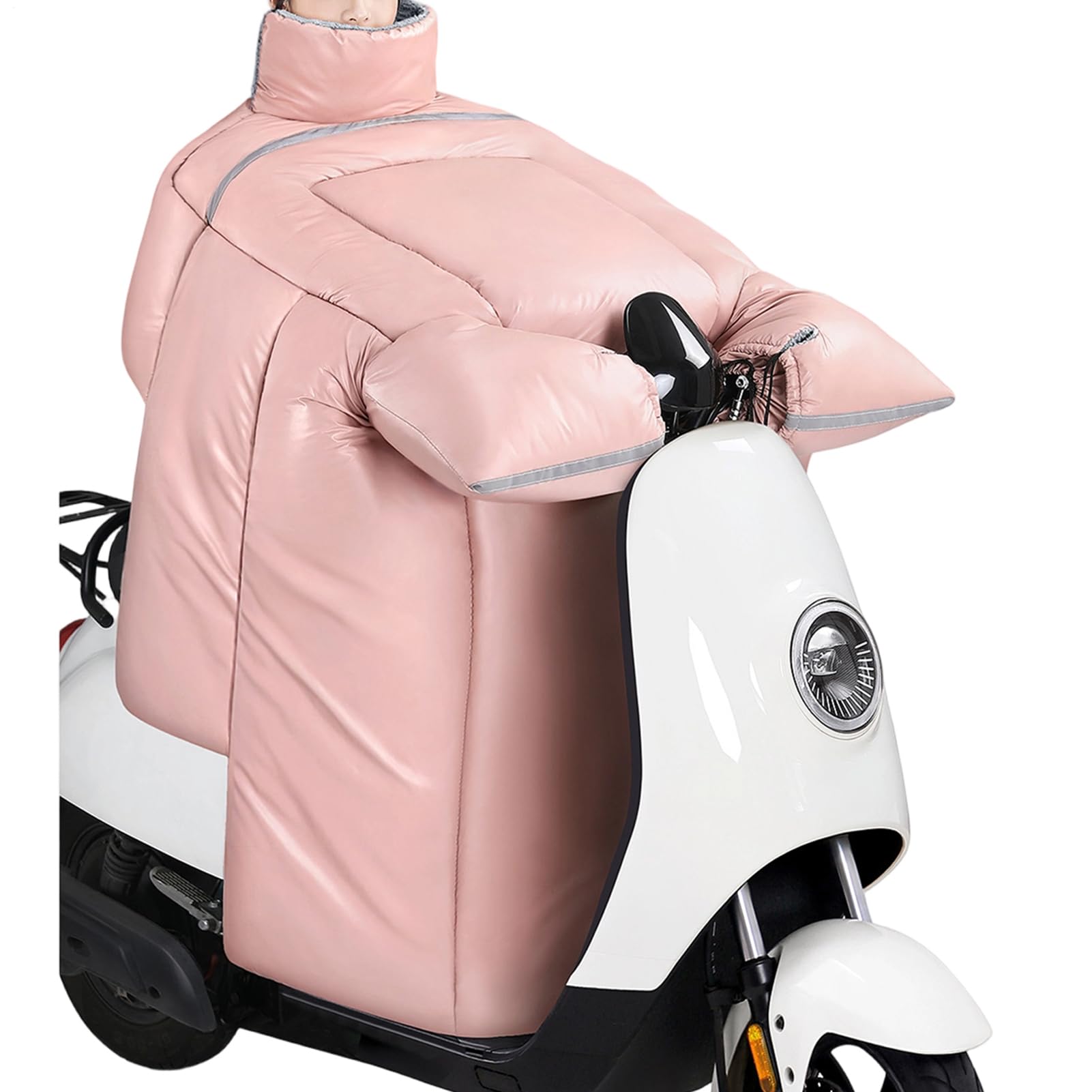 Generisch Coupe-vent pour scooter - Couette imperméable - Doublure en peluche - Coupe-vent - Avec gants - Pour femme - Protection des genoux et de la poitrine