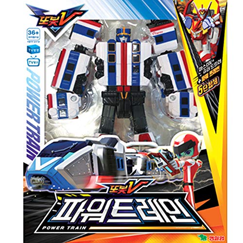Tobot V Power Train Vehicle Toy Robot Transforming Transformation Action Figure Figurine