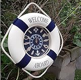 Qualitäts-Quarz-Uhrwerk. Rettungsring Dekorative Wanduhr nautischen Ring Modell Classic Art Summer Sea Home Creative Geschenk Original Aufhängen Dekoration Einzigartige Craft
