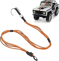 Vista 3 de Cuerda de escape RC Crawler Force, gancho de acero inoxidable, correa de cabrestante RC Crawler Gancho de hebilla de aleación de 19.7 in para autos