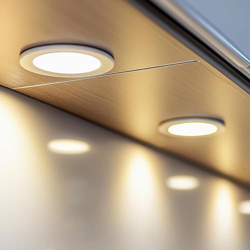 Miniatura 6 de LEDMyplace - Luces LED magnéticas de 3 W x 3 con adaptador de CC de 12 V y atenuador táctil, blanco cálido de 3000 K, 450 lúmenes, certificación