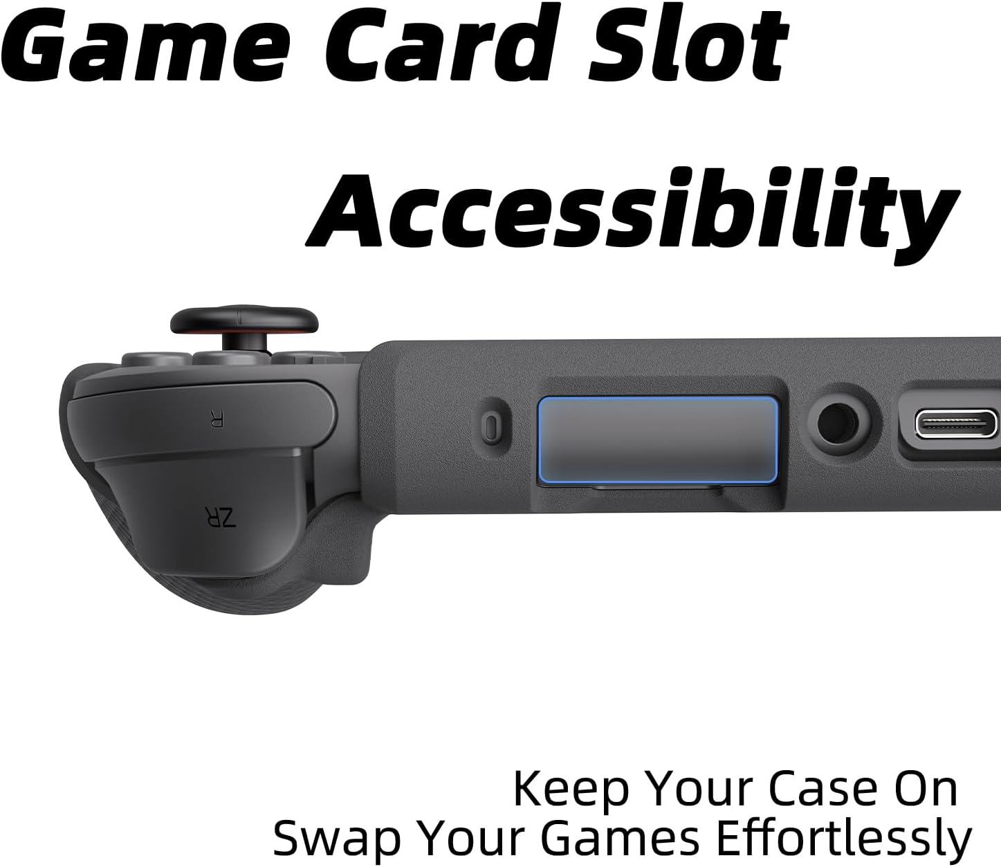 by Skull & Co. StandGrip Front Cover Bundle for Nintendo Switch 2: Protective Case with Textured Grips Full Protection and Hard-Shell Front Cover Handheld Design - Smoky Black - Image 6