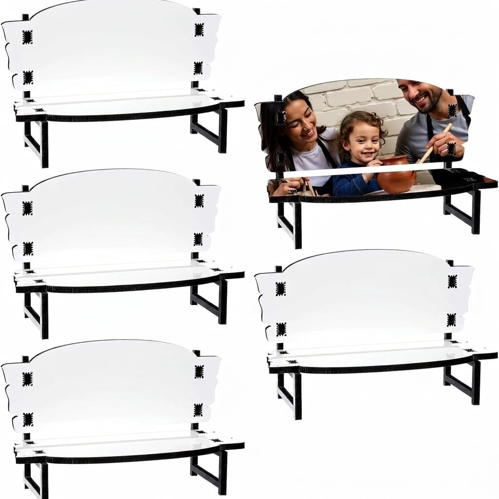 Sublimation Memorial Bench Blanks 5 Pack White Engineered Wood