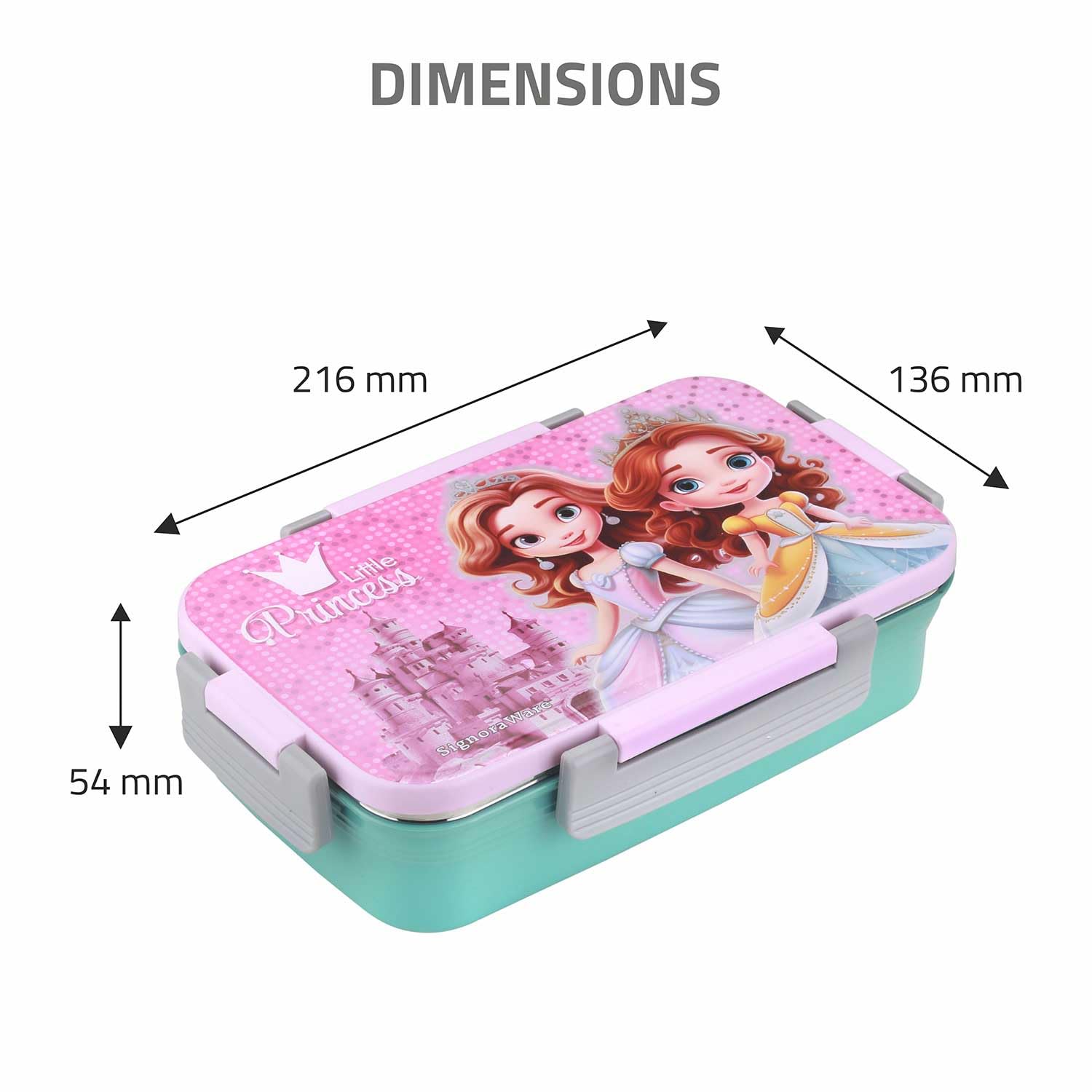 Signora Ware Nugget Printed Stainless Steel Lunch Box | Airtight & Leakproof | Maintain Crispness & Freshness | Ideal for School Kids | Great for Picnic & Outdoor Activities (700ml + 130ml | Pink) — Amazon image 7