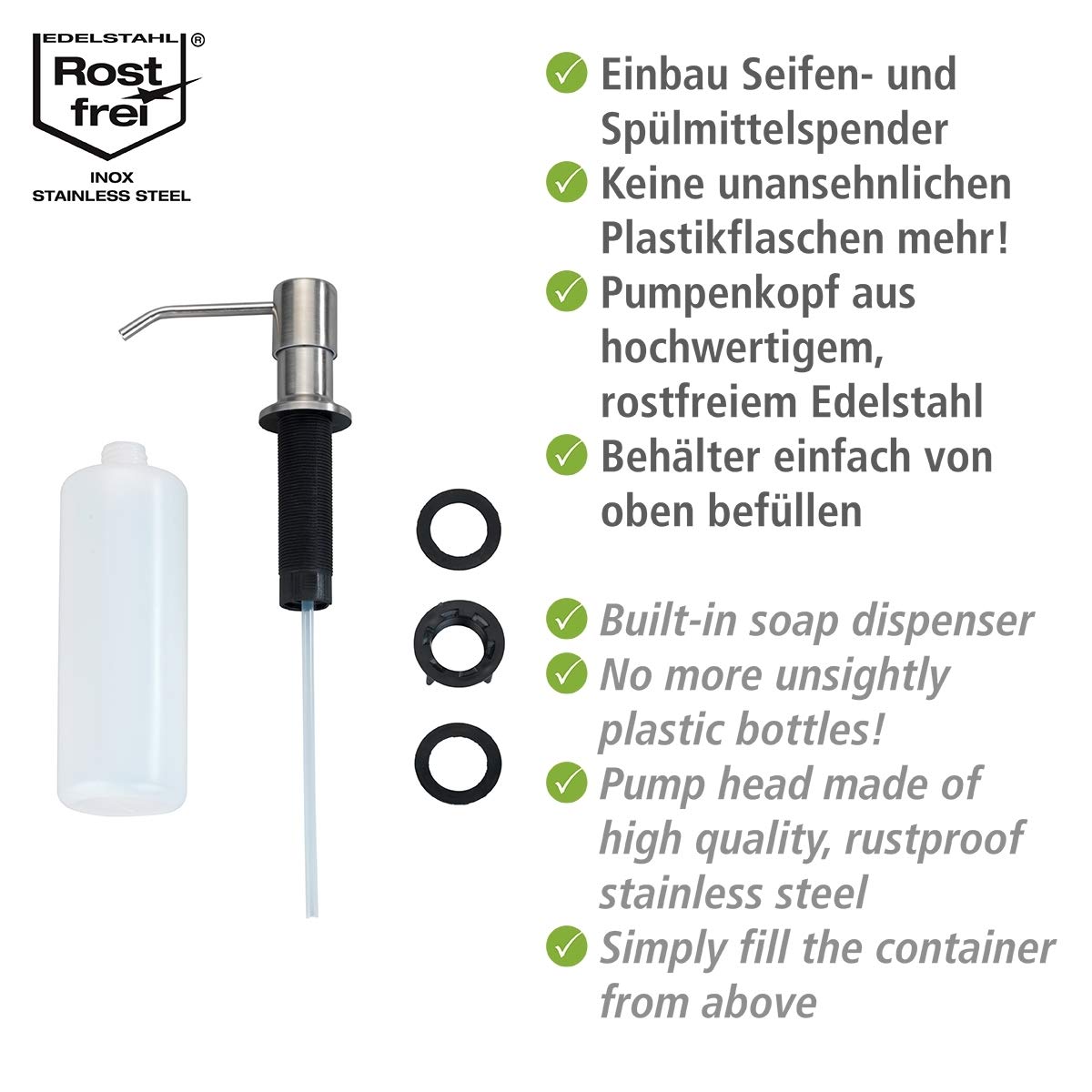 Einbau Seifen- und Spülmittelspender Monti (Packung mit 2)