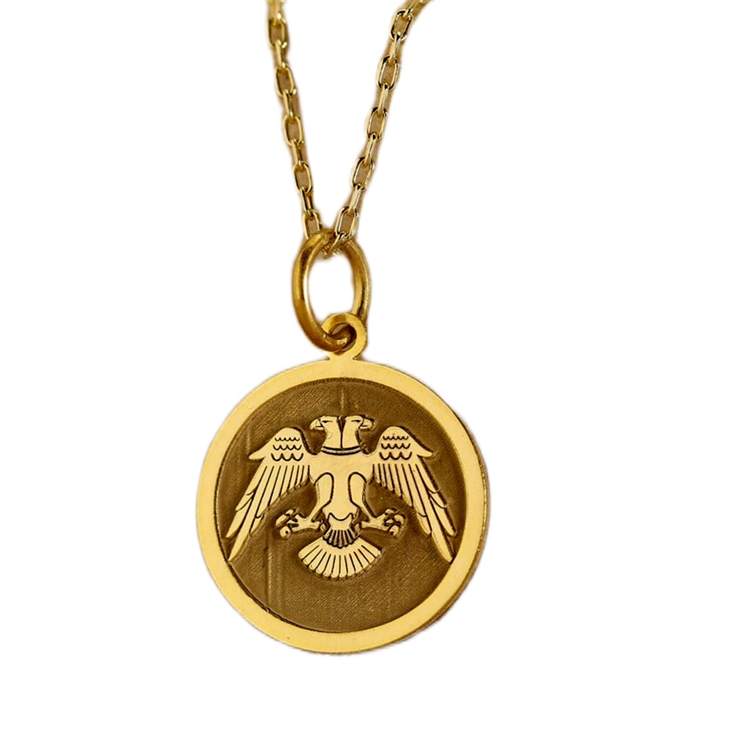 Collier pendentif aigle 24mm chaîne 45,7cm argent plaqué or unisexe - 4