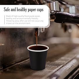 Prgery 100 Pack 3 oz Paper Cups, Bathroom Moushwash Cups, Disposable Cups, Small Snack Cups for Water, Juice,Candy Ideal for Halloween Party Bathroom and Office (Black)