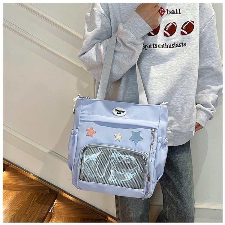 Y2k Star Ita Bag,Cute Messenger Bag,Kawaii Pins Display Tote Shoulder Crossbody Purse For Women Girls2