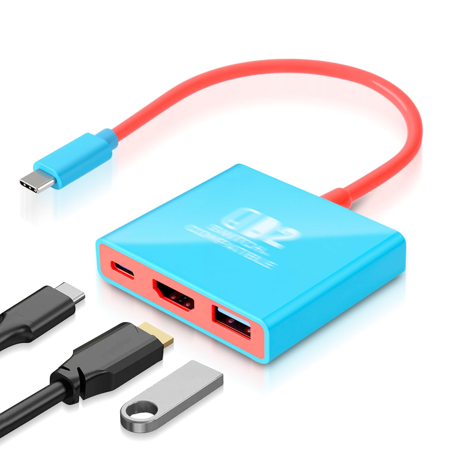 Docking Station für Nintendo Switch 2, 4K HDTV TV Dock mit 100W PD, Dock Alternative kompatibel mit Switch/Switch OLED/Steam Deck, tragbares Mini Dock für Fernseher & Gaming