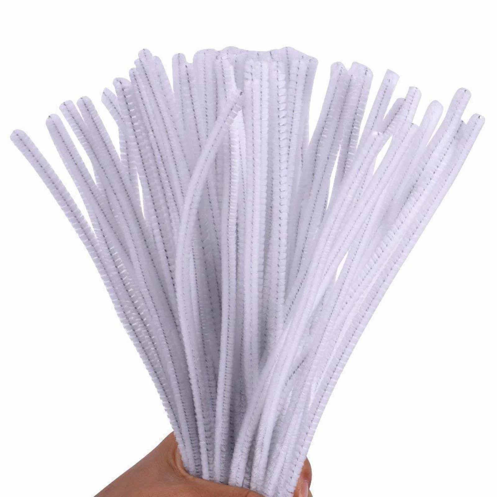 100 White Pipe Cleaners Chenille Stem 6mm x 30cm,Craft for Kids Pipe Cleaners Craft Supplies, Art, Crafts for Kids