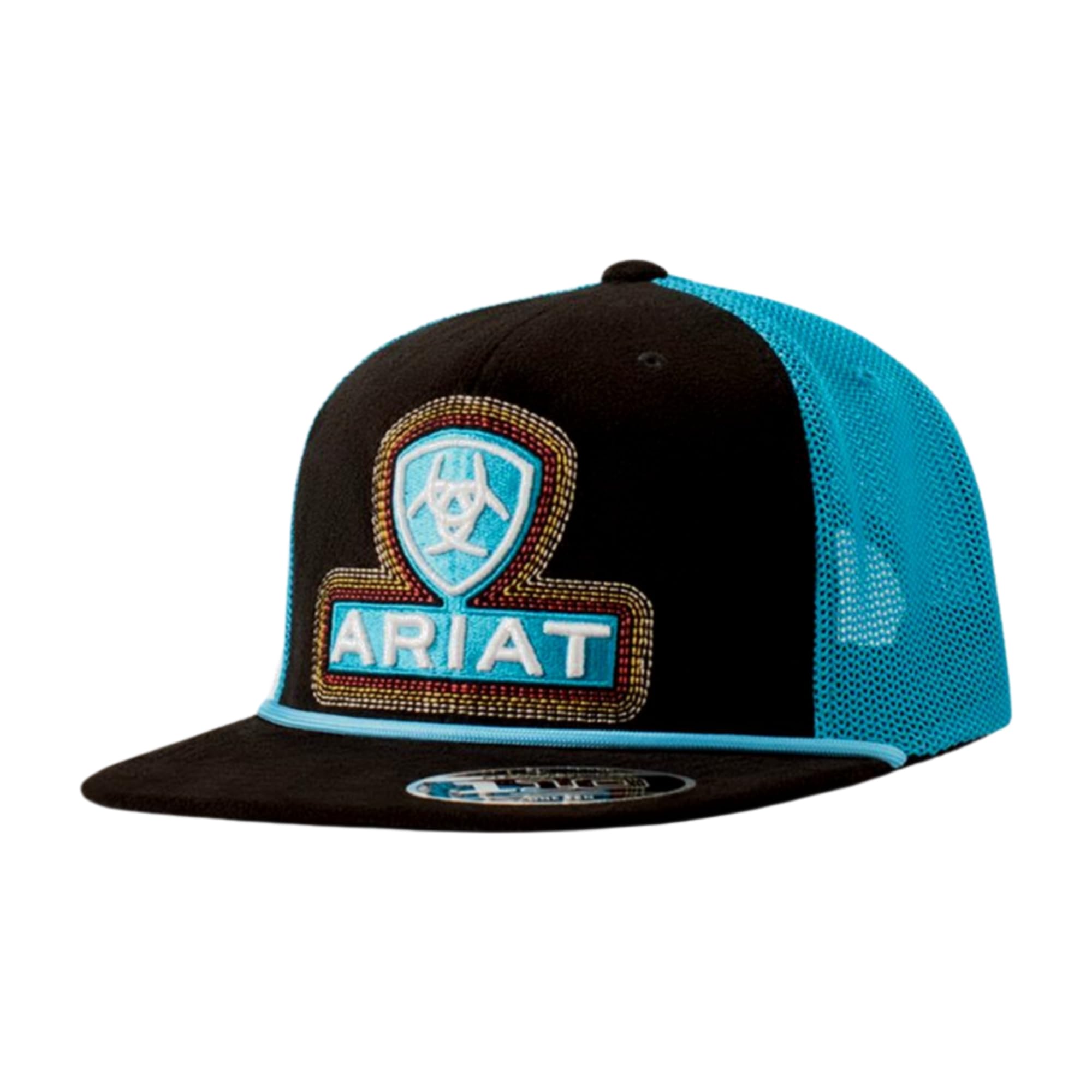 ARIATFlexfit 110 Mens Cap - Roughout Braid, Black/Turquoise