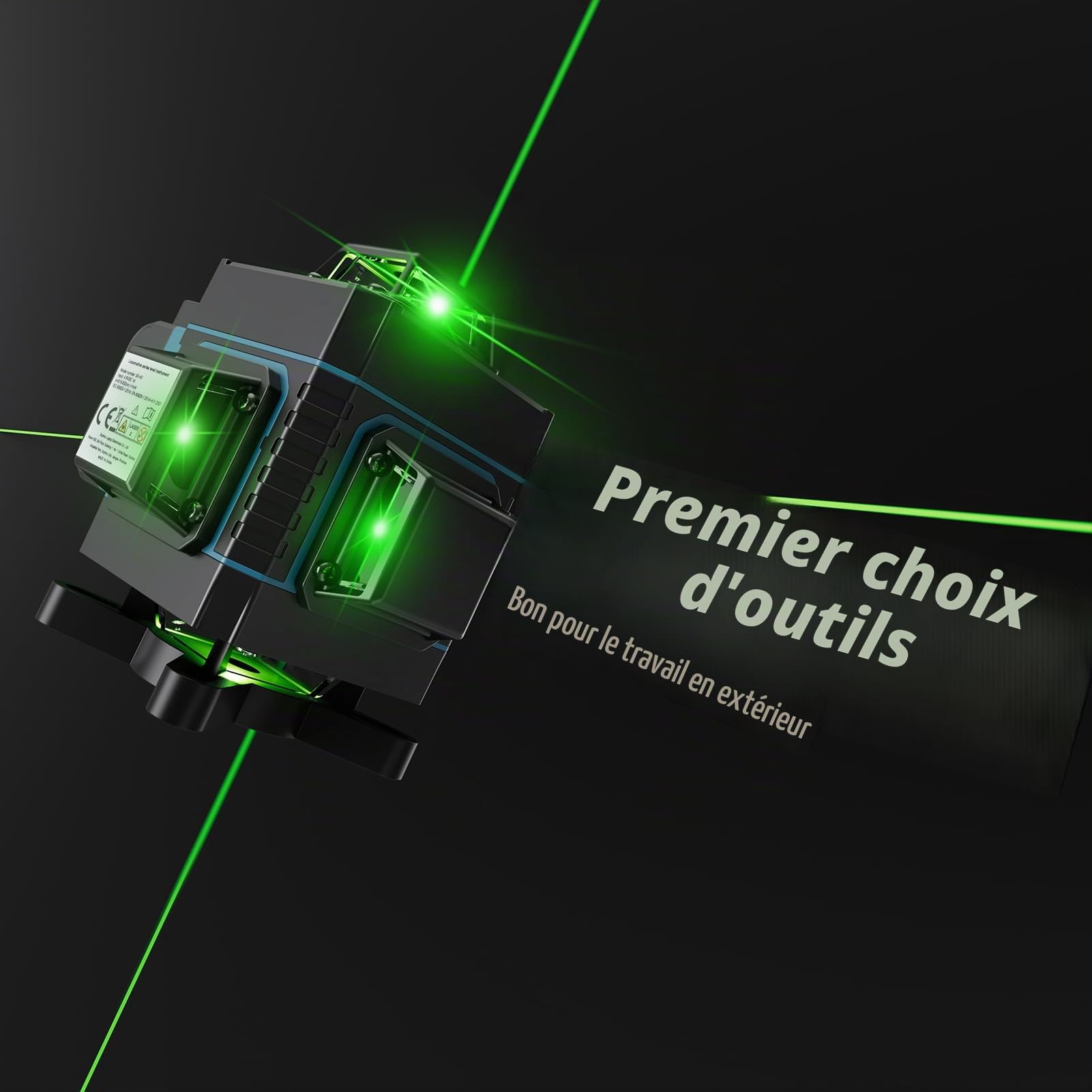 Niveau laser 360, Weytoll 4D 16 lignes Niveau laser 3° Outil de mise à niveau avec fonction de nivellement automatique avec trépied réglable en hauteur de 1,2 m