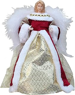 PLUSHCEWT Angel Christmas Tree Topper, Angel Decorations with Feather Wings Christmas Tree Top Topper, Christmas Tree Headdresses Christmas Tree Top Figurine Holiday Wonderland Party Decorations